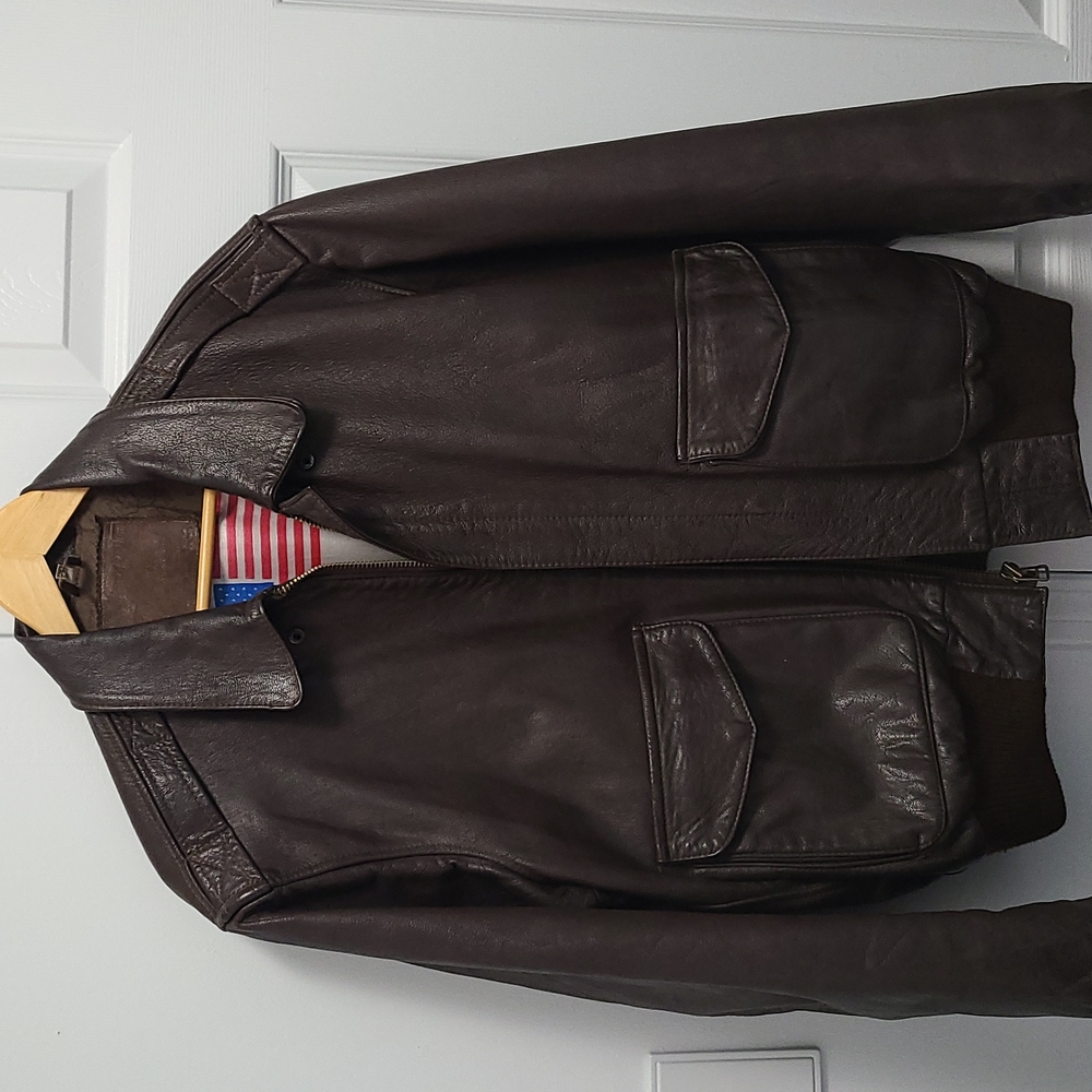 Authentic A-2 Air Force Flight Bomber Jacket TOP GUN Pop's Leather Turkey